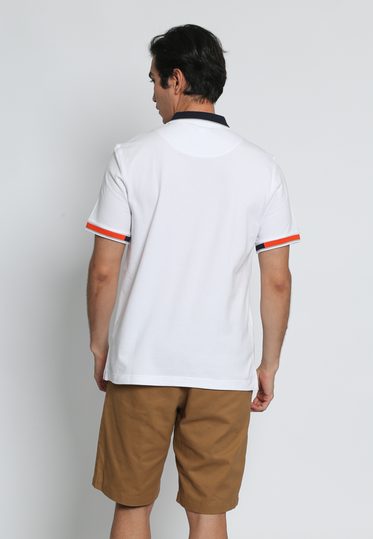 White Short Sleeve Men's Polo Shirt