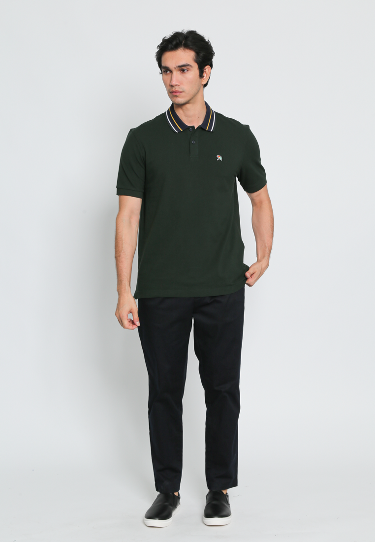 Dark Green Short Sleeve Men's Polo Shirt